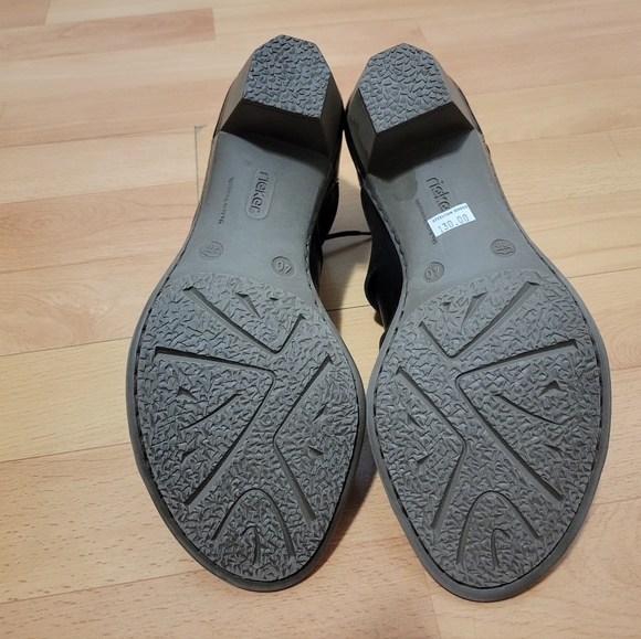 Rieker EU size 40 black heeled sandal - Picture 4 of 8